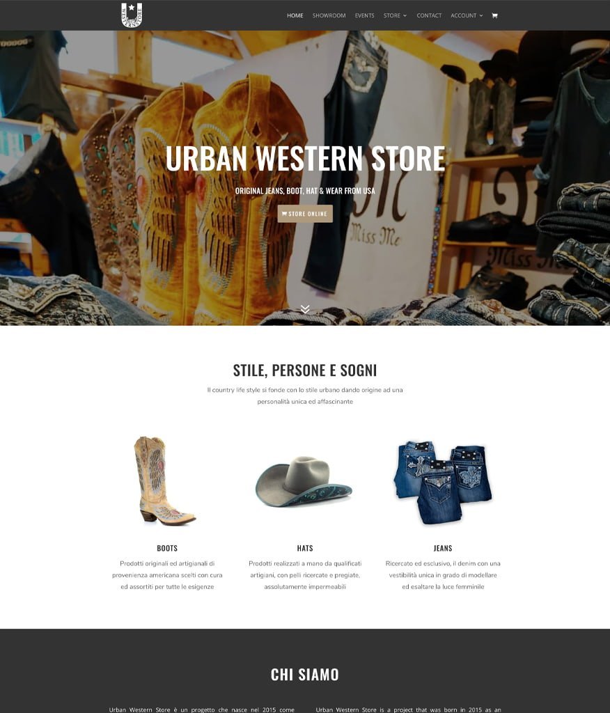 Portfolio siti web 5 Urban Western Store Portfolio