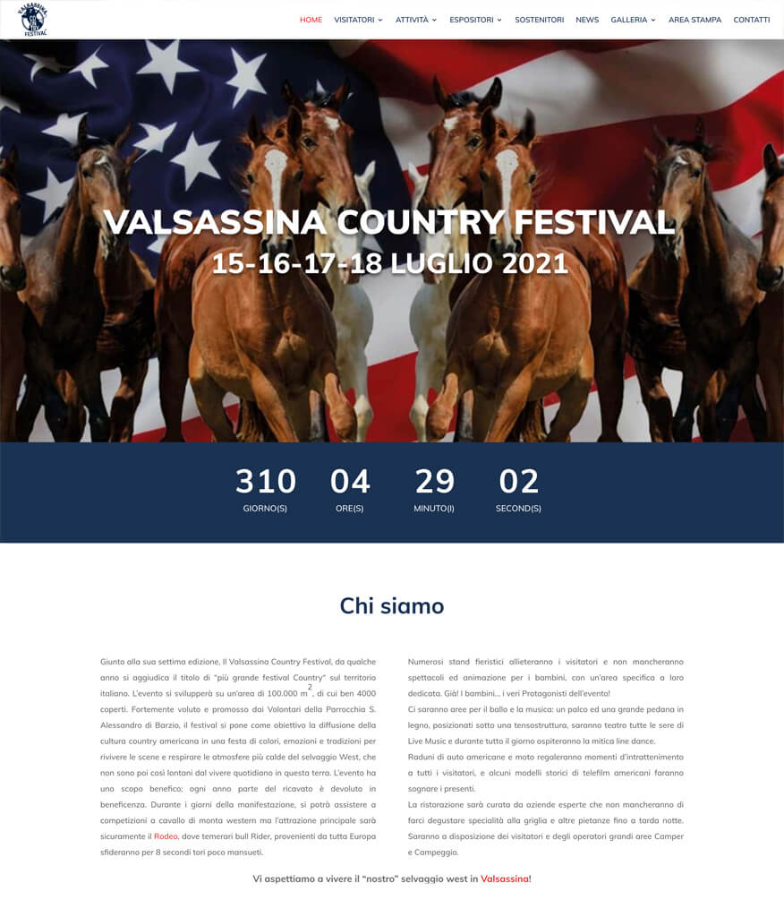 Portfolio siti web 2 Valsassina Country Festival Portfolio