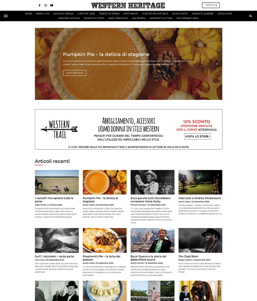 Portfolio siti web 3 western heritage portfolio